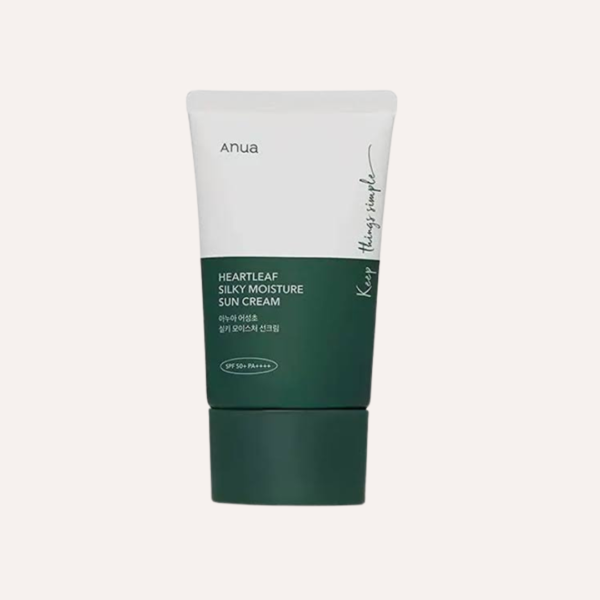 Anua hearthleaf silky moisture creme solaire