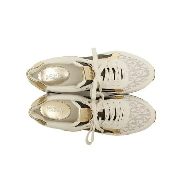Michael Kors Maddy Baskets Mixtes Beige Or 49T8MAFS1B