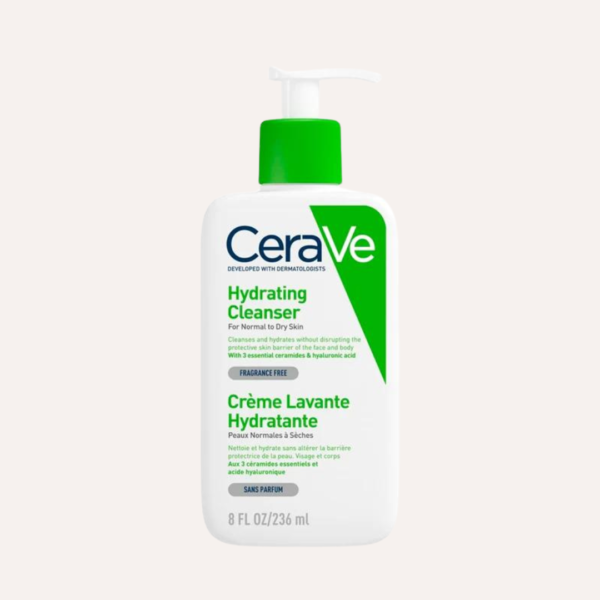 CeraVe Hydrating Facial Cleanser with Ceramides and Hyaluronic Acid