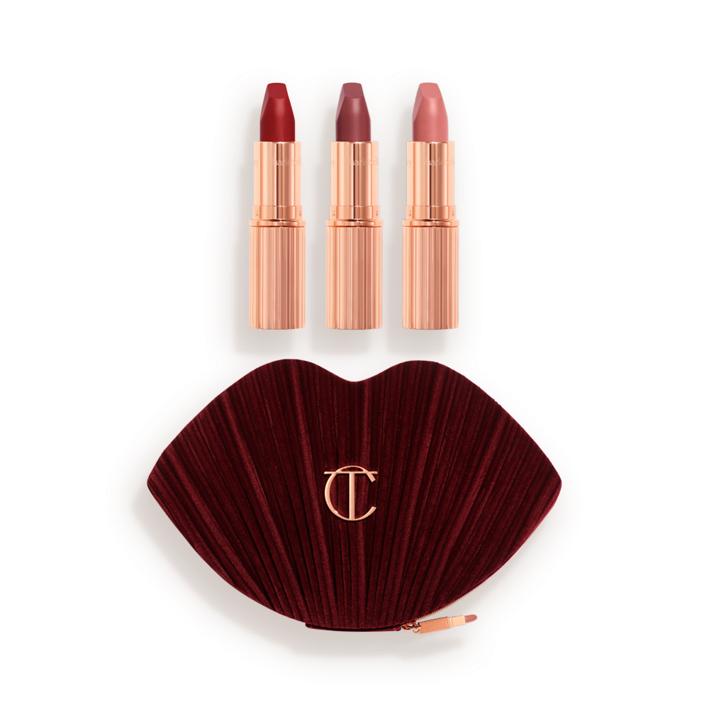 Charlotte Tilbury Hot Lips Bag – Coffret 3 Rouges à Lèvres Matte Revolution
